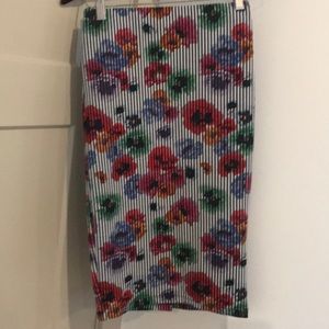 Zara striped & floral skirt